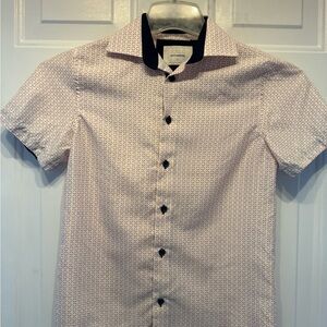 Kids' Pink Patterned Button Down Shirt